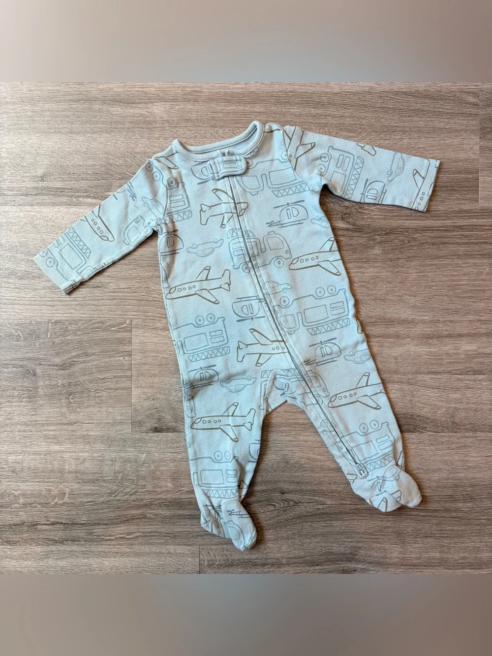 Carter's baby boys airplane print zip up footie